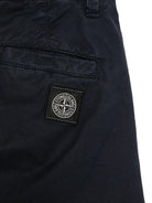 Shorts in gabardine per bambino Stone Island Junior blu con passanti K1S16L100003S0009 V0120 STONE ISLAND JUNIOR 