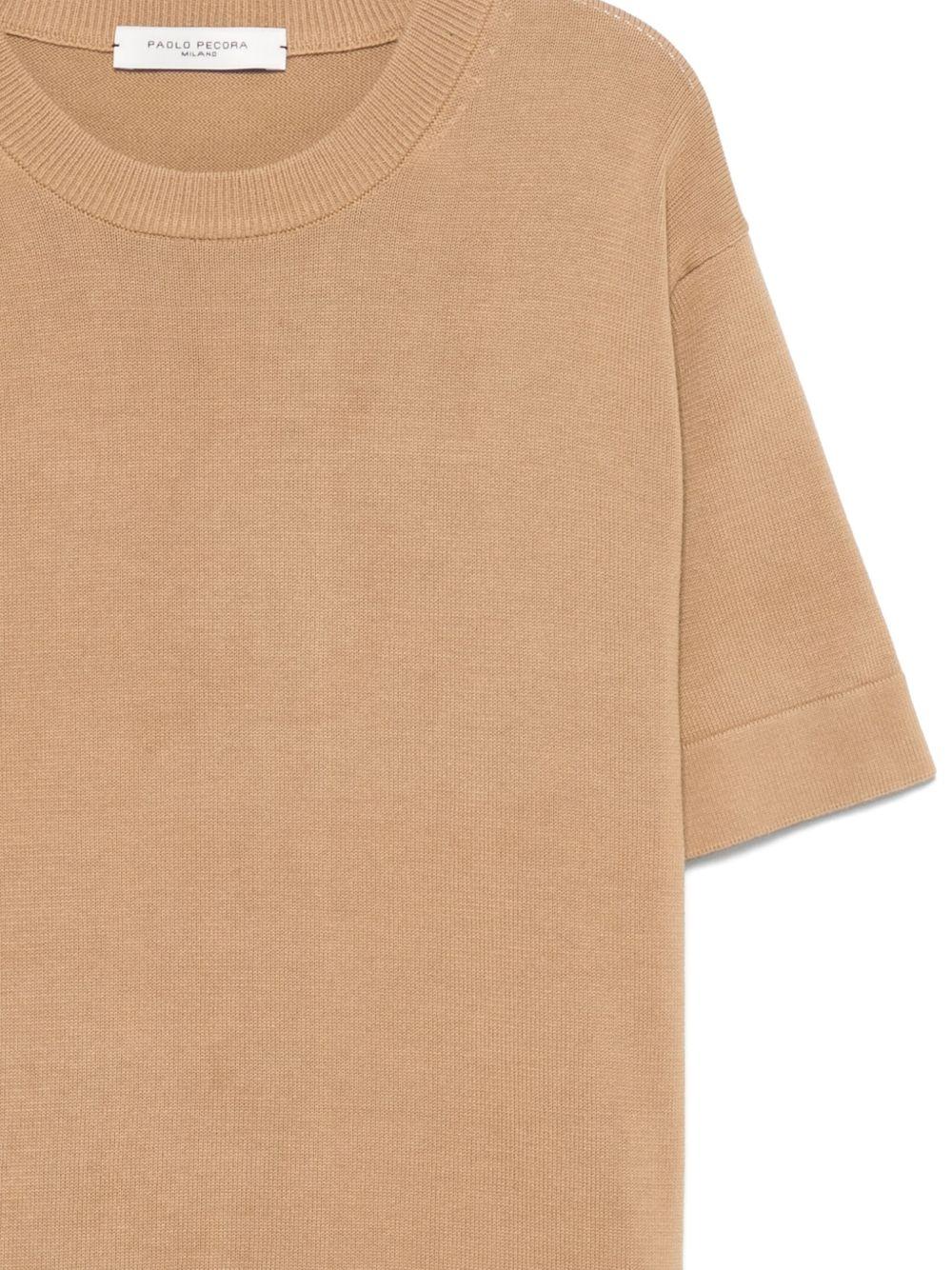 T-shirt in cotone per bambino Paolo Pecora Kids beige con girocollo PP3983 BEIGE PAOLO PECORA KIDS 