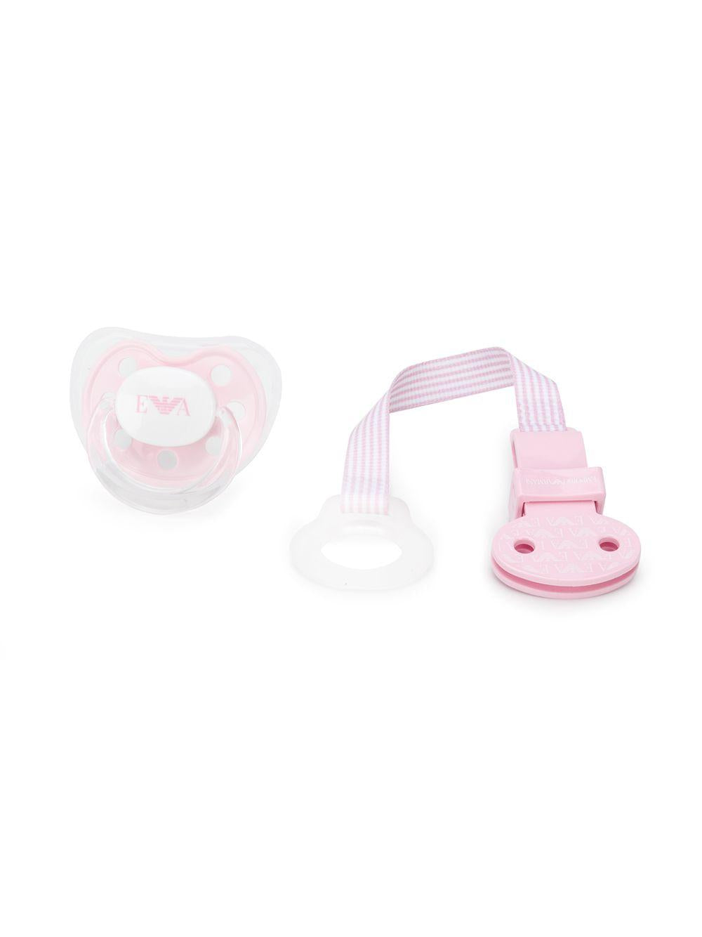 Ciuccio per neonata Emporio Armani Kids rosa con stampa 409174 CC919 00372 EMPORIO ARMANI KIDS 
