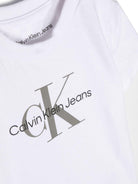 T-shirt per neonato Calvin Klein Kids bianco con stampa logo sul davanti IN0IN00001 YAF CALVIN KLEIN KIDS 