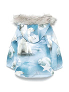 Giubbino per neonato Molo Hopla azzurro in pelliccia con stampa Polar Bear 5W24M318NB 9111 MOLO 