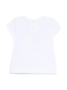 T-shirt per neonata Monnalisa bianco con stampa fiocco sul davanti 39E618 5011 0099 MONNALISA 