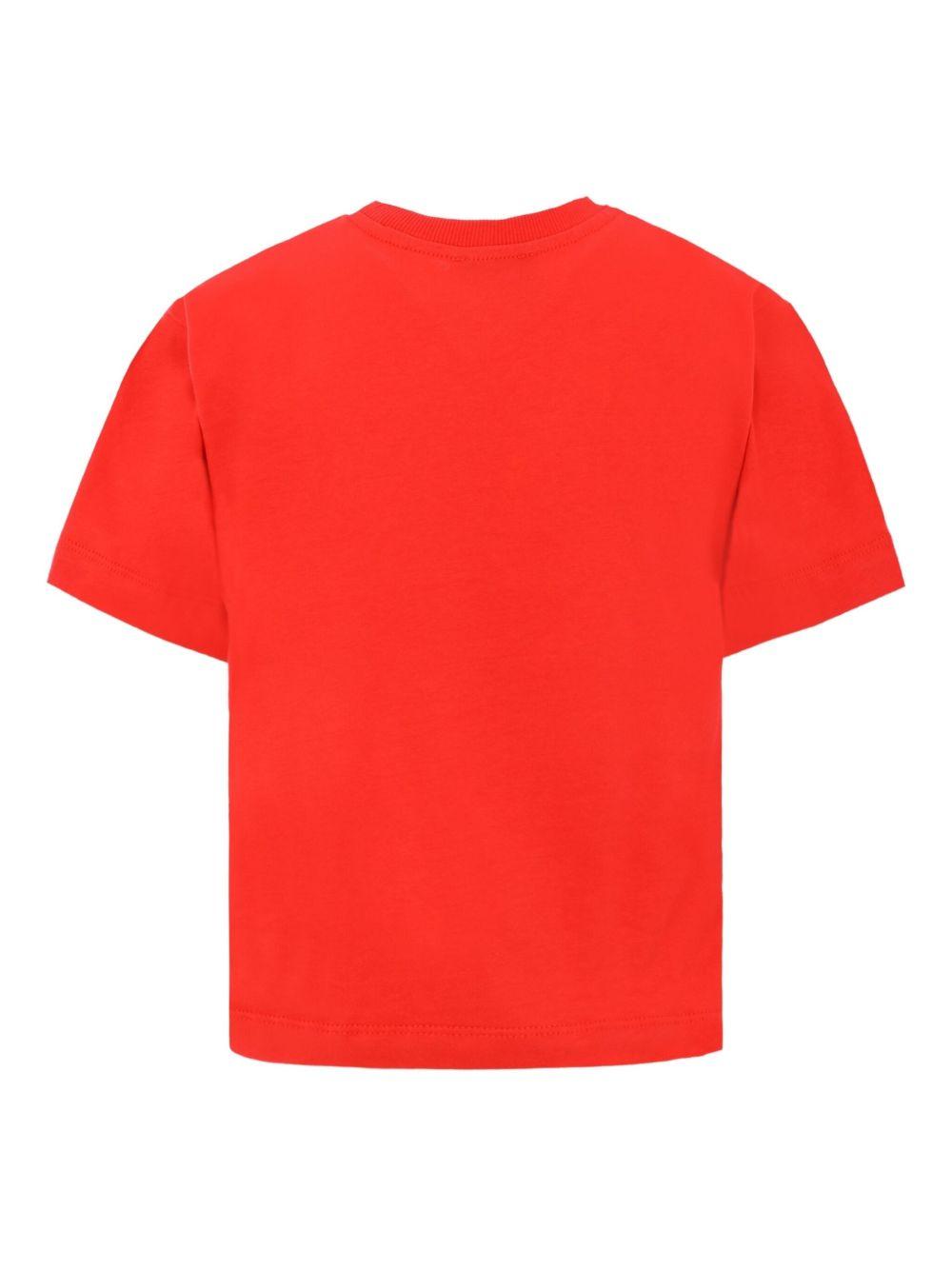T-shirt per bambino Moschino Kids rosso con stampa Teddy Bear HMM05GLAA10 50109 MOSCHINO KIDS 