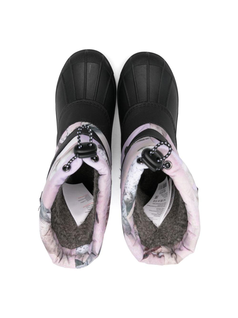 Stivali per bambino Molo nero con inserti azzurri e pelliccia interna 7W24U601 9109 MOLO 