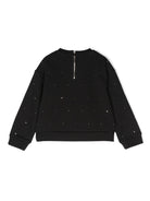 Felpa con borchie per bambina John Richmond Junior nero con girocollo RGA24042FE BLACK JOHN RICHMOND JUNIOR 