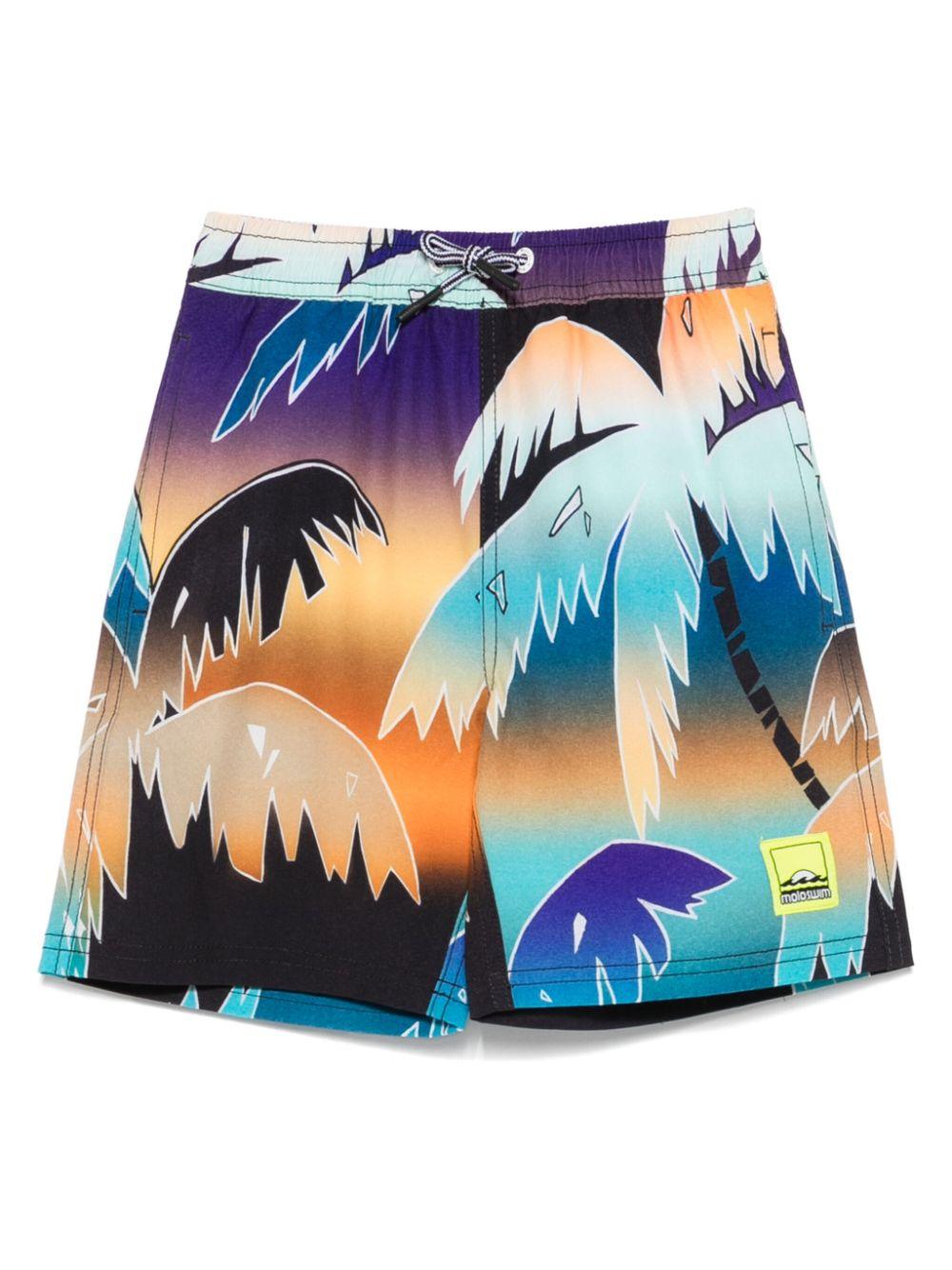 Costume da bagno per bambino Molo blu con stampa grafica all-over 8S25P405 3799 MOLO 