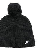 Berretto per bambina K-Way Kids nero con pompon a coste K31359W AZ3 K-WAY KIDS 