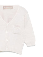 Cardigan per neonata La Stupenderia beige in cotone con tasca applicata sul petto SCCR71825 R49 LA STUPENDERIA 