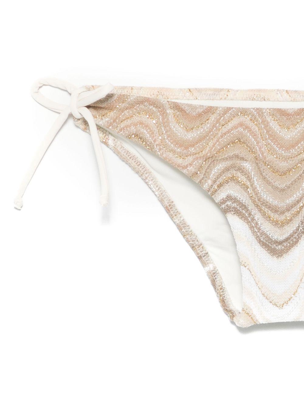 Bikini per bambina MC2 Saint Barth Kids Holly beige con dettagli lurex HOL0001 00187H MC2 ST. BARTH KIDS 