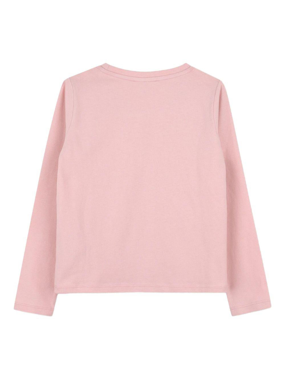 T-shirt per bambina Michael Kors Kids rosa con ricamo logo R30493 45R MICHAEL KORS KIDS 