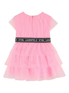 Abito per neonata Karl Lagerfeld Kids rosa con rifinitura logo Z31059 462 KARL LAGERFELD KIDS 