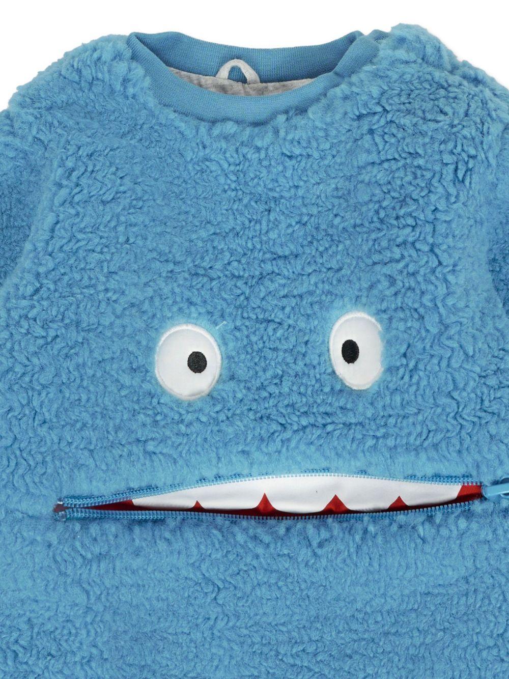 Felpa per neonato Stella McCartney Kids blu con texture teddy in pile TX4570 Z0624 606 STELLA McCARTNEY KIDS 