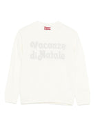 Maglione per bambina MC2 Saint Barth Kids bianco con scritta "Vacanze di Natale" PRC0001 00433I MC2 ST. BARTH KIDS 