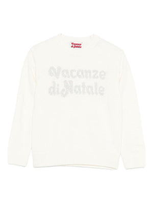 Maglione per bambina MC2 Saint Barth Kids bianco con scritta 