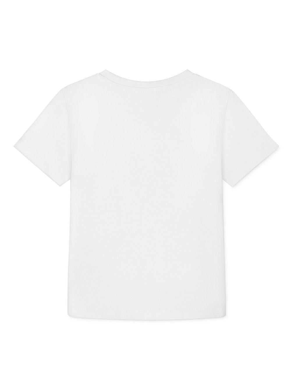 T-shirt per bambino Versace Kids bianco con logo color oro 10185601A13076 2W110 VERSACE KIDS 