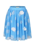 Gonna azzurra in tulle per bambina con stampa nuvole Stella McCartney Kids TV7B51 Z2108 630BC STELLA McCARTNEY KIDS 