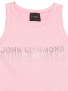 Canotta per bambina John Richmond Junior rosa con logo con strass RGP25204CN PINK JOHN RICHMOND JUNIOR 