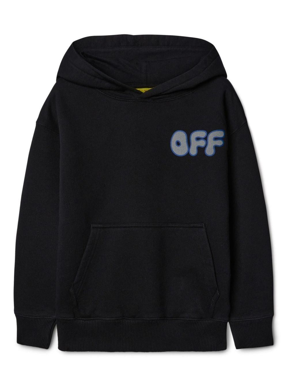 Felpa Arrow Chunky con cappuccio per bambino Off-White Kids nero maniche con spalle scese OBBB001F24FLE004 1080 OFF WHITE KIDS 