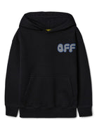 Felpa Arrow Chunky con cappuccio per bambino Off-White Kids nero maniche con spalle scese OBBB001F24FLE004 1080 OFF WHITE KIDS 