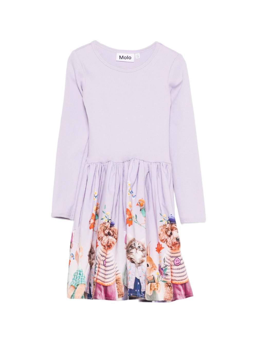 Abito per bambina Molo lilla con stampa animalier 2W25E213 9731 MOLO 