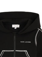 Felpa per bambina The Marc Jacobs Kids nera con dettagli disegnati bianchi W60747 09B THE MARC JACOBS KIDS 
