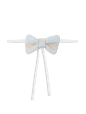 La Stupenderia gray linen bow tie for newborns