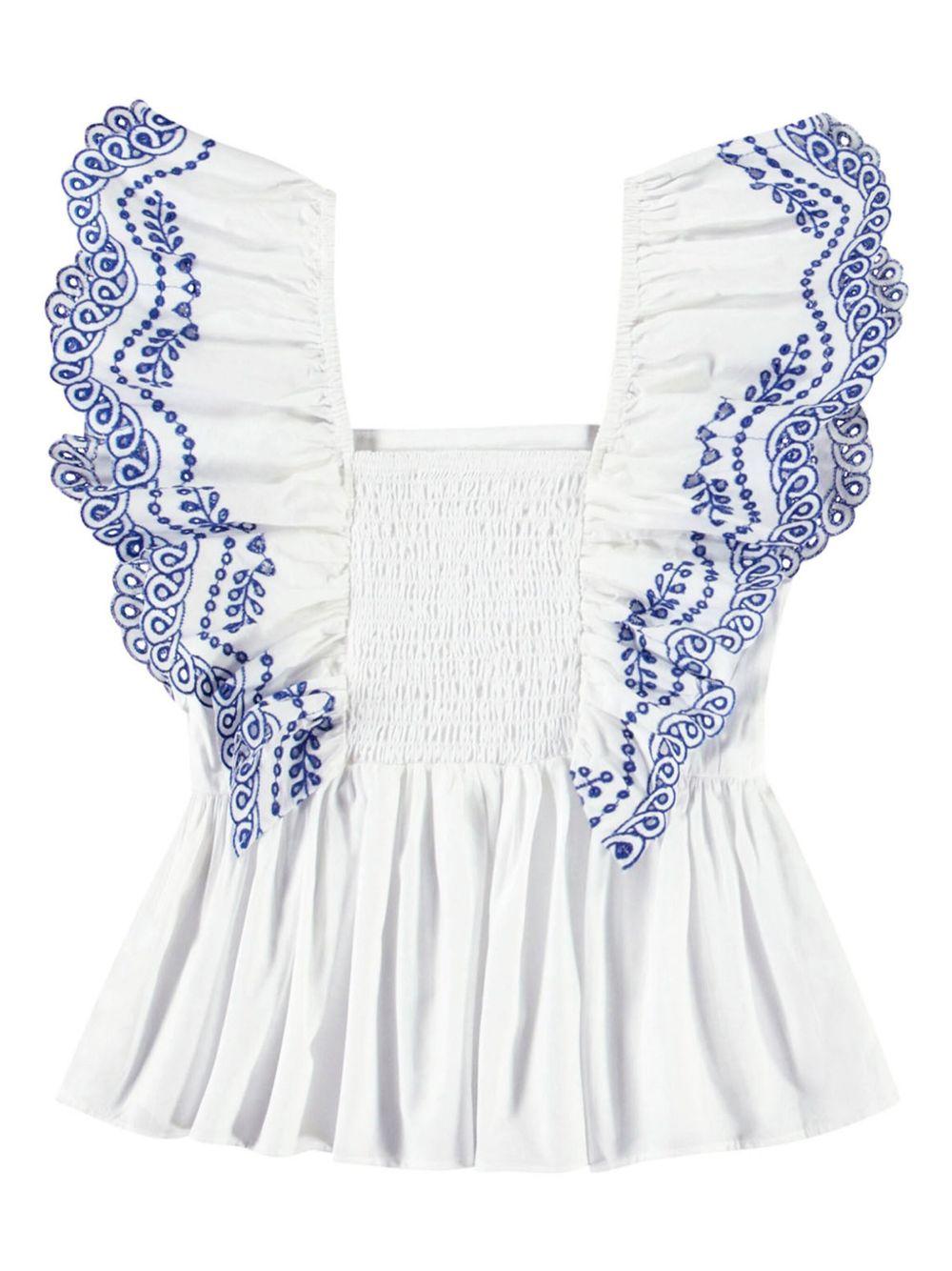 Blusa Rosamond per bambina Molo bianco con dettagli con ruches 2S25C304 5474 MOLO 