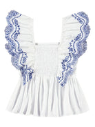 Blusa Rosamond per bambina Molo bianco con dettagli con ruches 2S25C304 5474 MOLO 