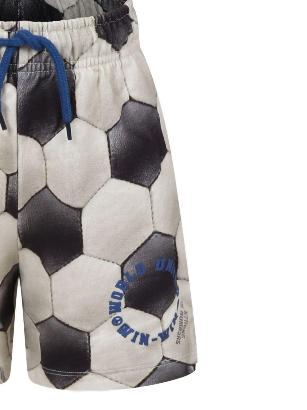Shorts per bambino Molo beige con motivo football 1S25H204 9287 MOLO 