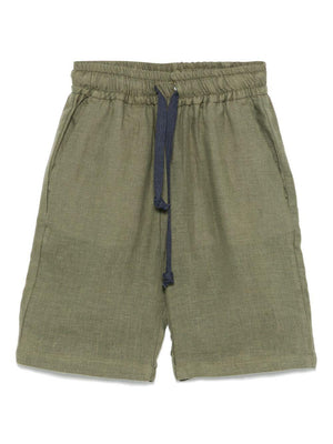 Drumohr Kids green linen shorts for boys