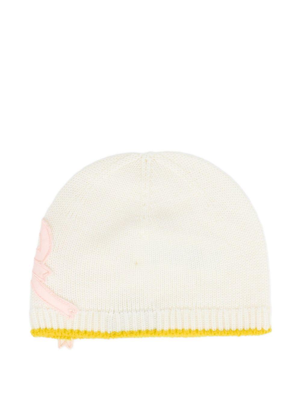 Berretto per neonata Gensami Kids bianco con fiocco applicato CAP-FIOCCOT-WE OFF WHITE GENSAMI 