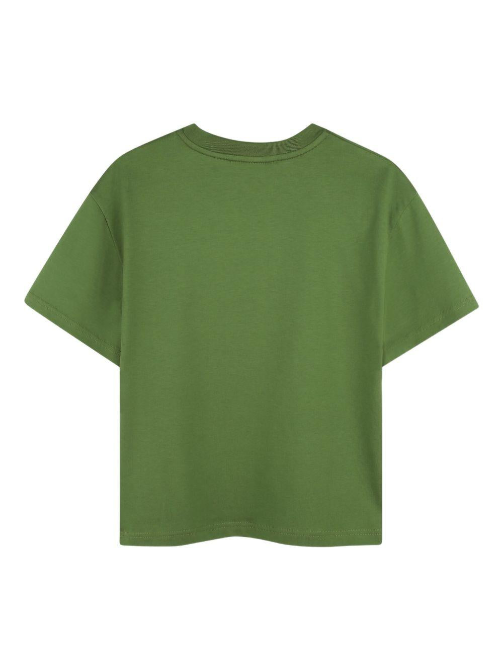T-shirt per bambino Lanvin Enfant verde con logo sul davanti N30283 625 LANVIN 