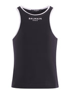 T-shirt per bambina Balmain Kids nera con logo stampato sul davanti BY8A12 Z3277 930BC BALMAIN KIDS 