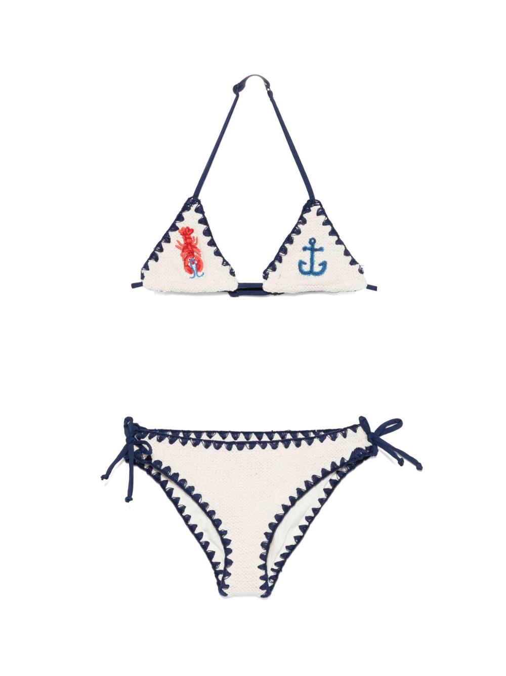 Bikini per bambina MC2 Saint Barth Kids Holly beige con laccetti con nodo HOL0001 00062H MC2 ST. BARTH KIDS 
