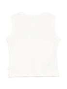T-shirt smanicata per bambina Il Gufo bianco con mini targhetta P25TC090M0141 100 IL GUFO 