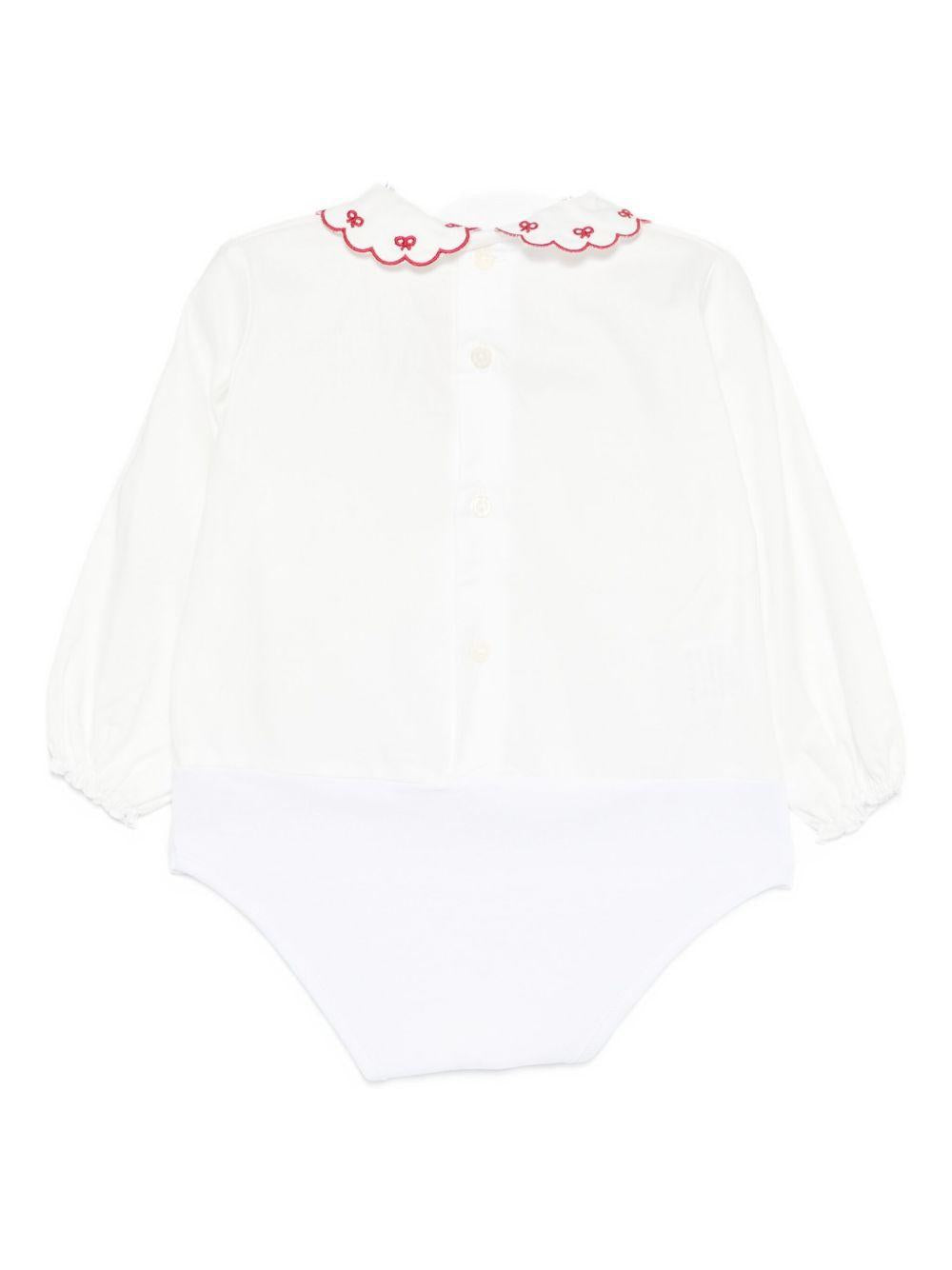 Tutina per neonata La Stupenderia bianca con colletto con dettagli rossi 1TBBD04 B01RED LA STUPENDERIA 