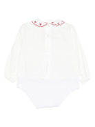 Tutina per neonata La Stupenderia bianca con colletto con dettagli rossi 1TBBD04 B01RED LA STUPENDERIA 