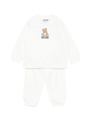 Tuta sportiva Moschino Kids bianca con stampa Teddy Bear