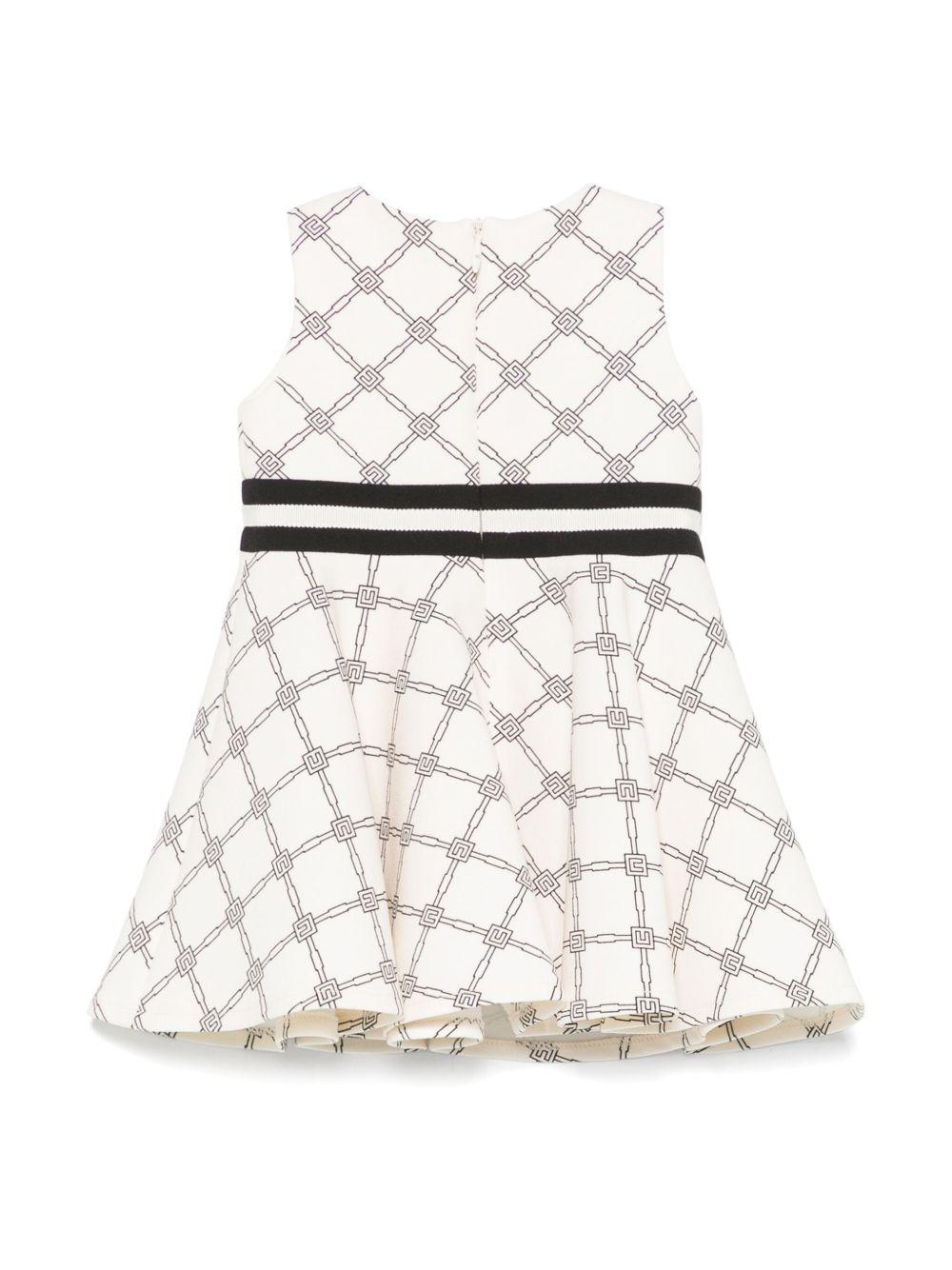 Abito con logo per bambina Elisabetta Franchi La Mia Bambina beige con dettaglio fiocco EGAB1940GA018 D557 ElISABETTA FRANCHI 