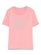 T-shirt con stampa per neonata Calvin Klein Kids rosa con orlo dritto IN0IN00261 VAZ CALVIN KLEIN KIDS 
