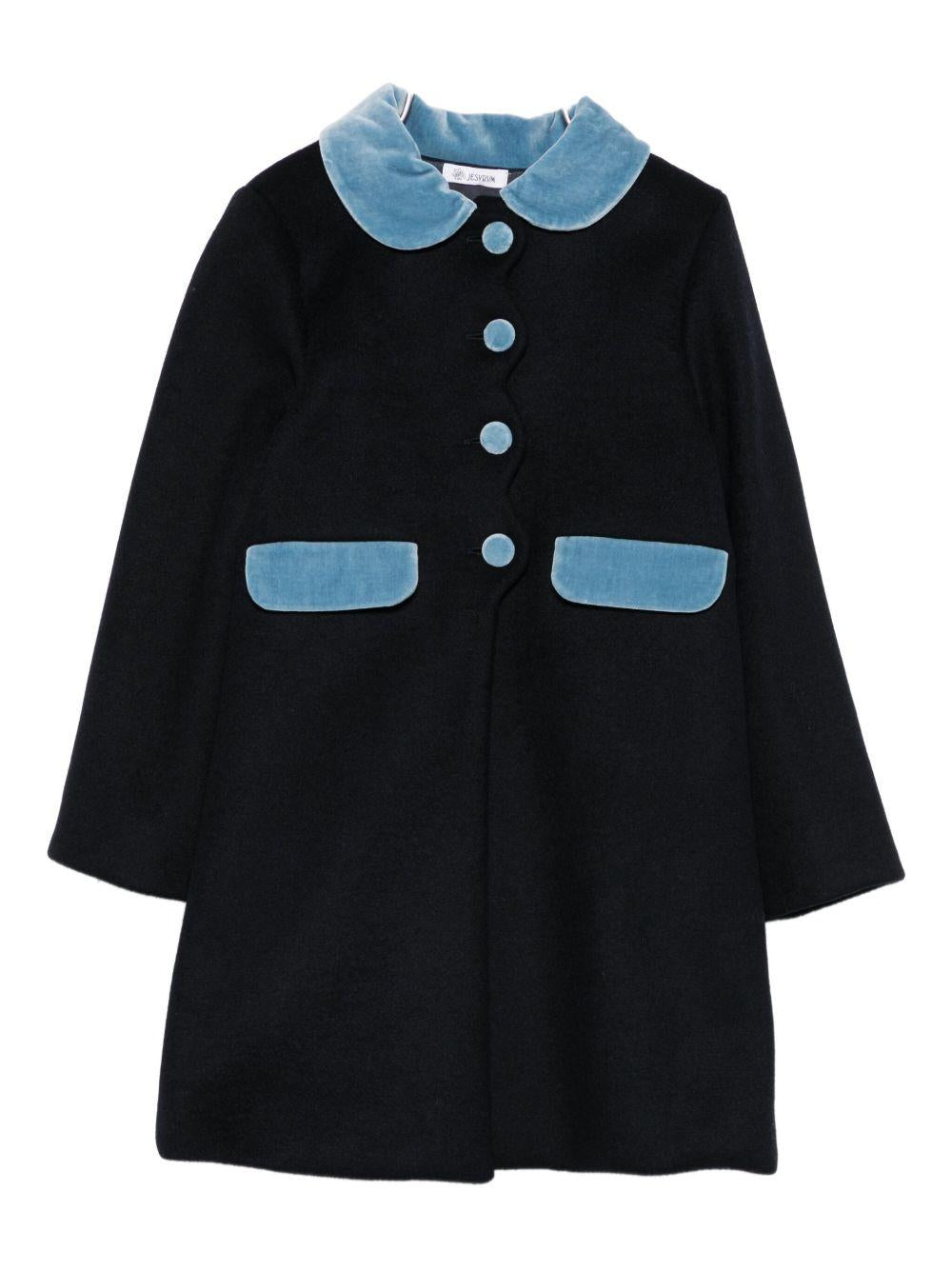 Cappotto per neonata Jesurum Baby blu con colletto alla Peter Pan CANNAREGGIO 71 JESURUM 