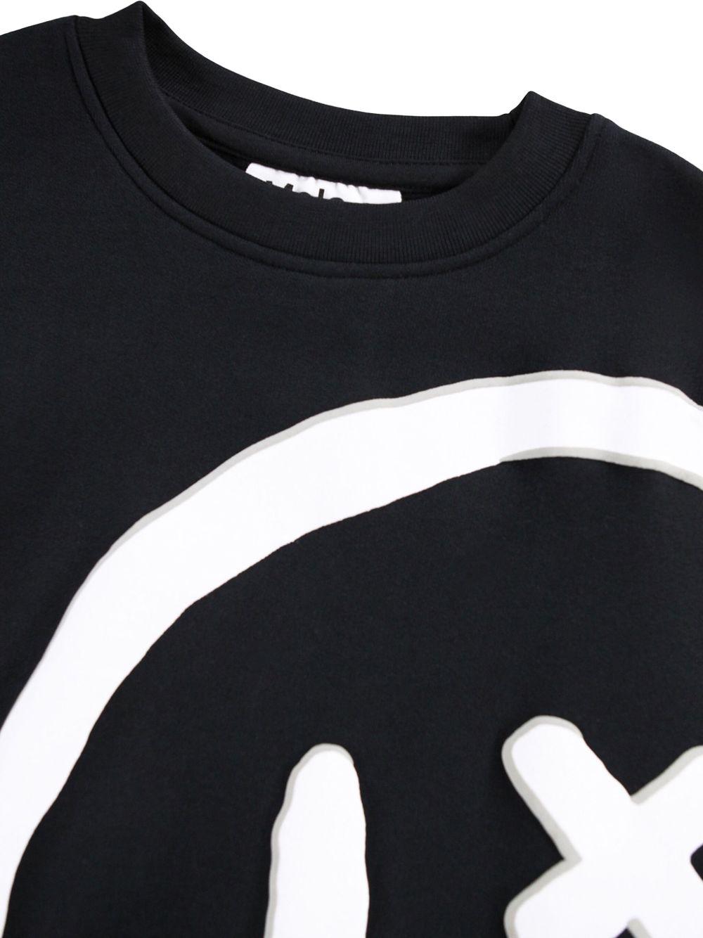 Felpa per bambino Molo nero con stampa smile 6W25J214 9743 MOLO 