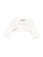 Cardigan per neonata La Stupenderia bianco con dettagli arricciati 1TCGC24 M16 LA STUPENDERIA 