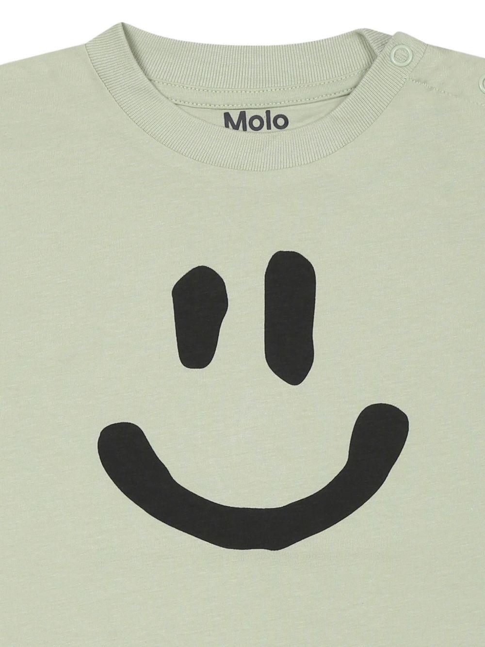T-shirt con stampa per bambino Molo verde con scollo rotondo 6S25A207 5406 MOLO 