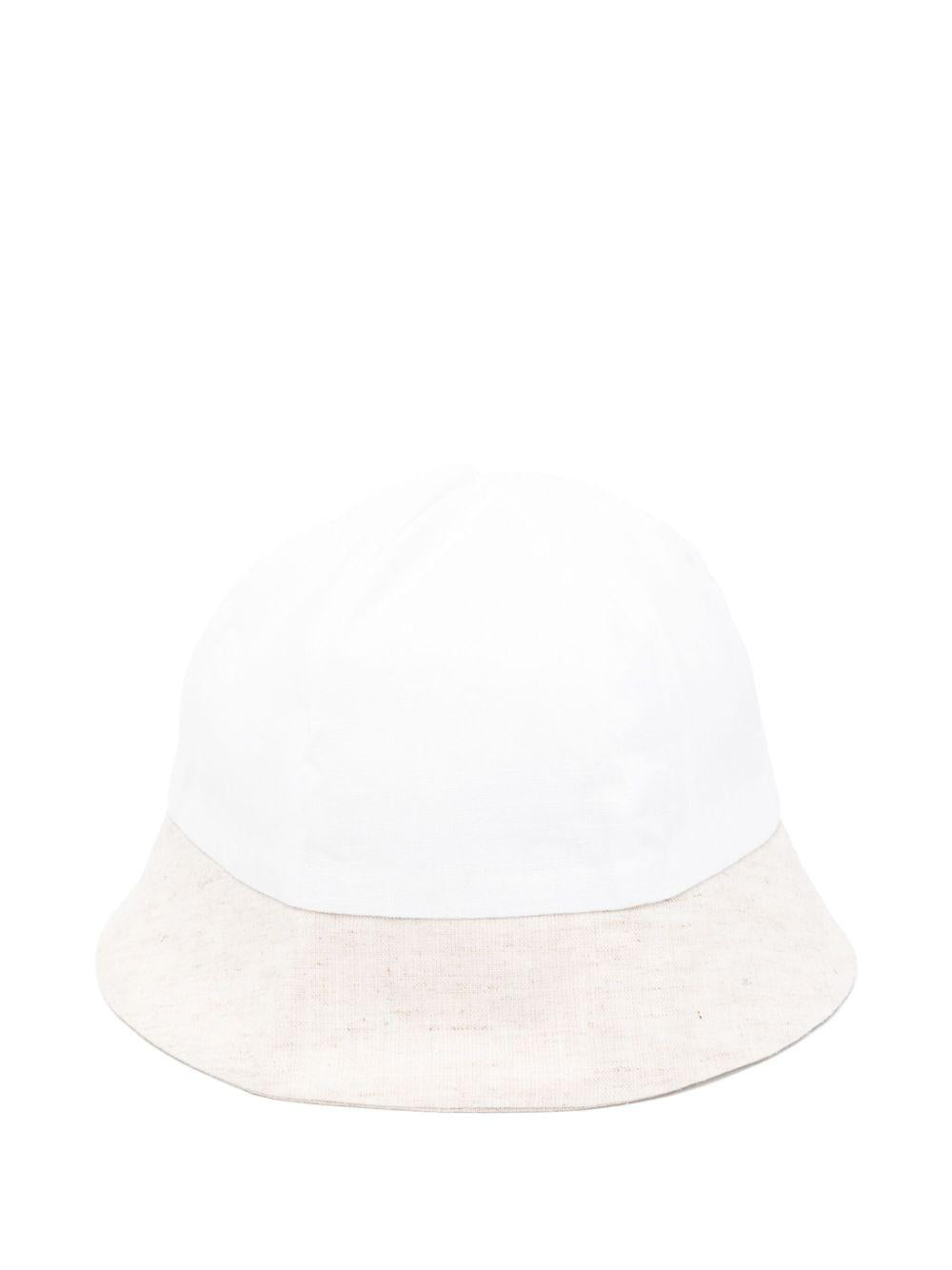 Cappello per neonata La Stupenderia bianco con orlo a contrasto e corona rotonda TBCP53D01 D05 LA STUPENDERIA 