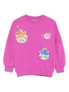 Felpa per bambina Molo fucsia con stampa grafica animali 2S26J207 5678 MOLO 