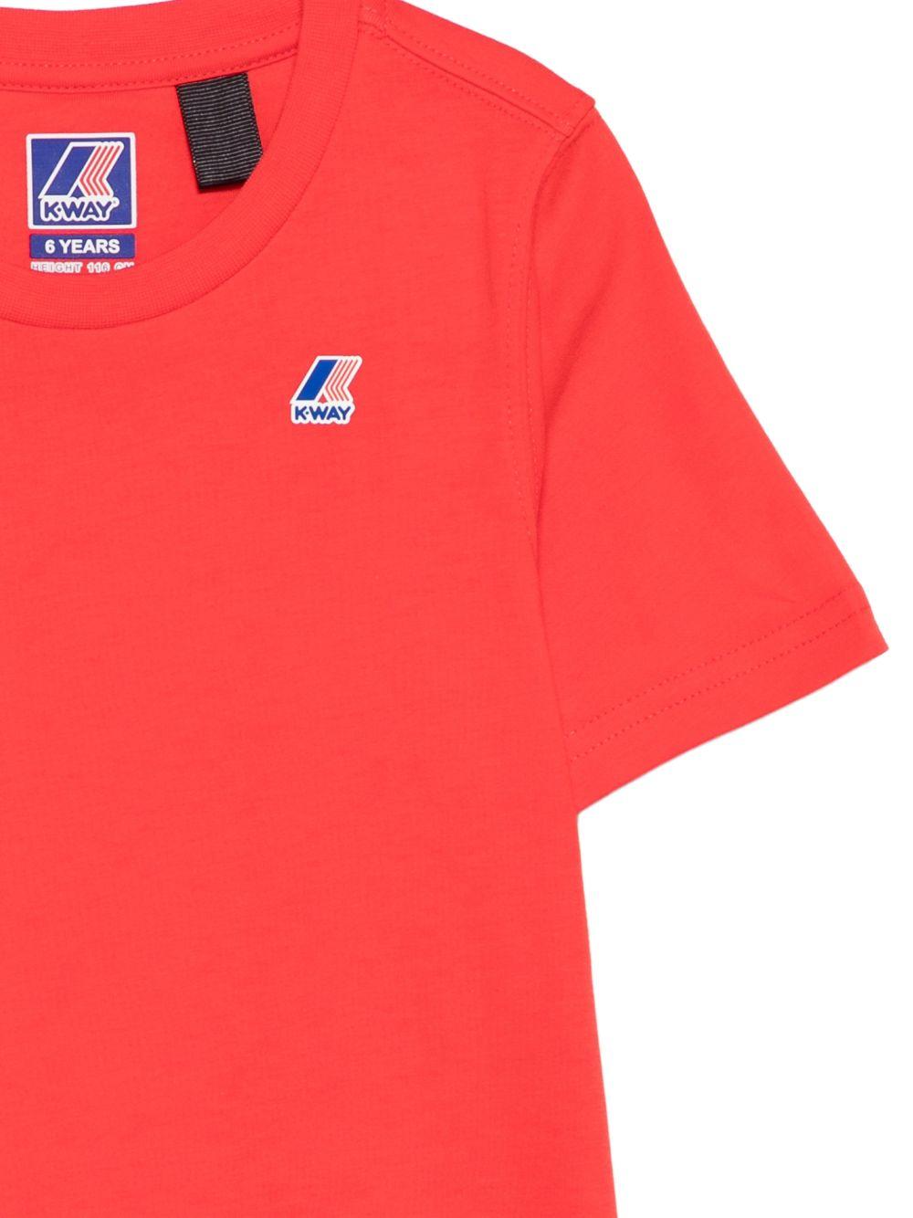 T-shirt per bambini K Way Kids rossa con dettaglio logo K7133YW B04 K-WAY KIDS 