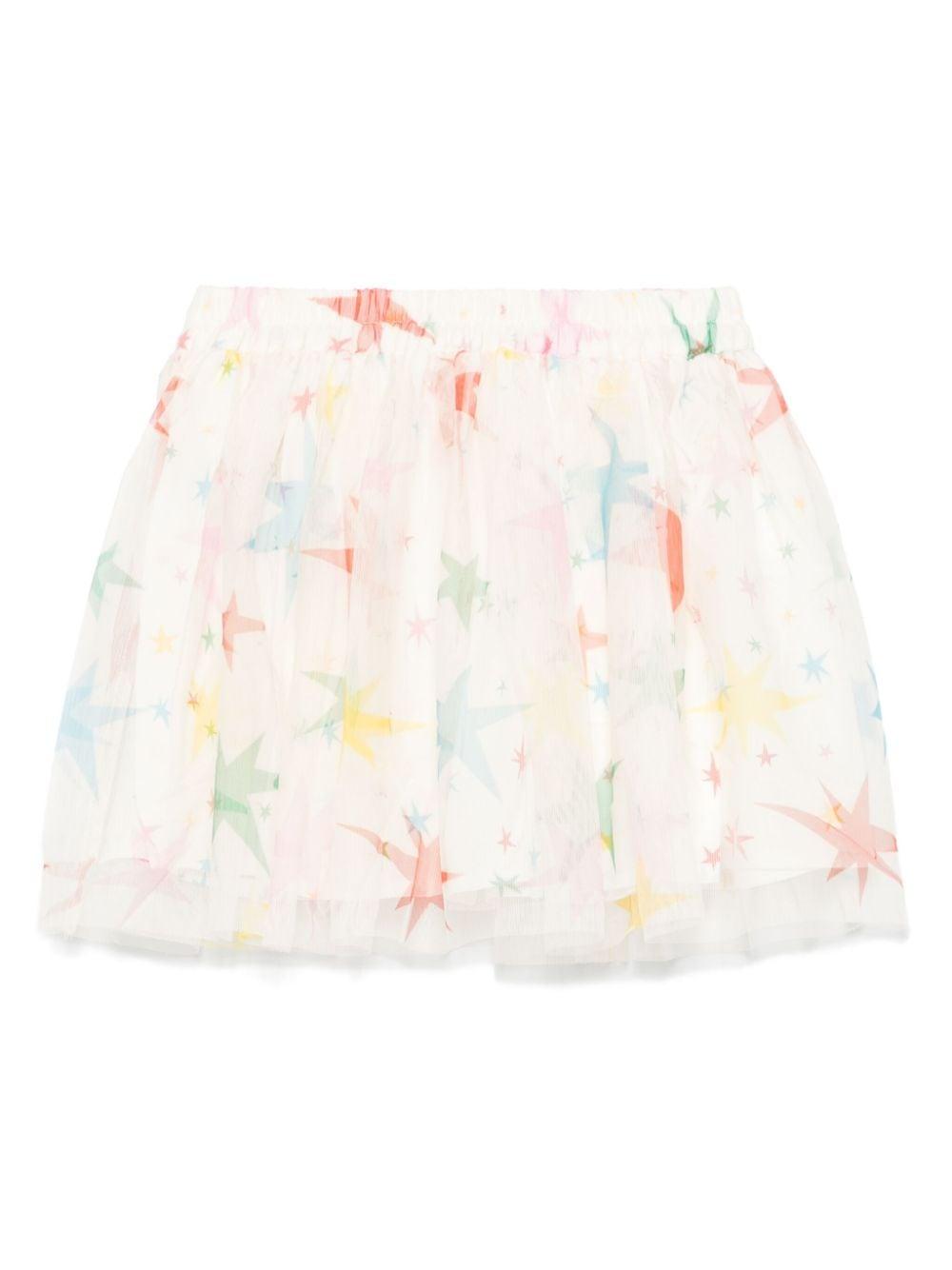 Gonna per bambina Stella McCartney Kids beige chiaro con stampa all-over in tulle TV7B01 Z2089 186MC STELLA McCARTNEY KIDS 