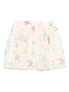 Gonna per bambina Stella McCartney Kids beige chiaro con stampa all-over in tulle TV7B01 Z2089 186MC STELLA McCARTNEY KIDS 