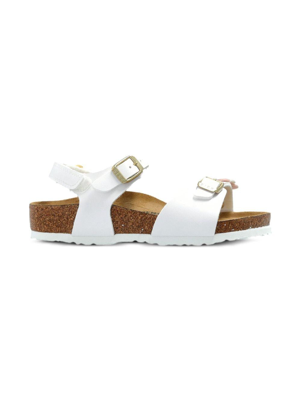 Sandali Rio per bambina Birkenstock Kids bianca con dettaglio applicazione fiore 1029561 WHITE BIRKENSTOCK 